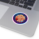 Round Vinyl Sticker — "UNB & Brief Talk: Free the Bulge" Beach Guys Design