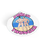 Proud Thonger Vinyl Stickers - Fun, LGBTQ+ Pride Decor, Beach Party Supplies, Gay Culture Accessories, Summer Vibes