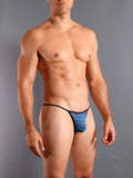 Doreanse Men's Underwear 1306-BLU Mesh G-String Thong Color Blue