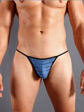 Doreanse Men's Underwear 1306-BLU Mesh G-String Thong Color Blue