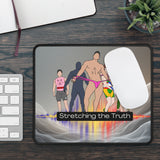 Mouse Pad — "Stretching the Truth" Illustrated Fitness Characters