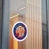 Round Vinyl Sticker — "UNB & Brief Talk: Free the Bulge" Beach Guys Design