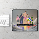 Mouse Pad — "Stretching the Truth" Illustrated Fitness Characters