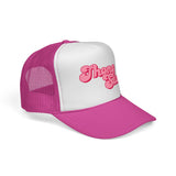 Pink 'Thang Slut' Trucker Cap — Retro Script Mesh Baseball Hat