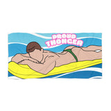 Proud Thonger Beach Towel – Retro Sunbathing Graphic Towel