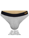 BIKE Athletic Men's Underwear BAS319 Active Thong in Color Light Gray
