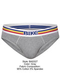 BIKE Athletic Men's Underwear BAS327 Stretch Cotton Brief Color Gray