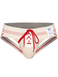 BIKE Athletic Men's Underwear BAS343 Vintage Lace-up Jockstrap - Vintage Cream Color Vintage Cream