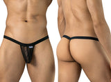 CandyMan 95017 Men's Underwear Mesh Thongs Color Black