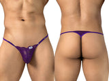 CandyMan 95020 Men's Underwear Sensual Lace Thongs Color Purple