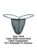 CandyMan 9586 G-String Color Bottle Green Mesh