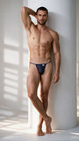 CandyMan 9586 Men's Underwear Mini G-String Color Dark Blue Mesh
