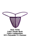 CandyMan 9586 G-String Color Purple Mesh
