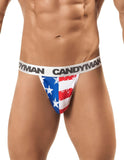 CandyMan Men's Underwear 99154 Patriotic Thong Multi-colored
