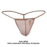 CandyMan 99246 Men's Underwear G-String Mesh Thongs Color Beige