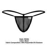 CandyMan 99246 Men's Underwear G-String Mesh Thongs Color Black