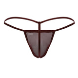 CandyMan 99246 Men's Underwear G-String Mesh Thongs Color Burgundy