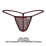 CandyMan 99246 Men's Underwear G-String Mesh Thongs Color Burgundy