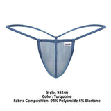 CandyMan 99246 Men's Underwear G-String Mesh Thongs Color Turquoise