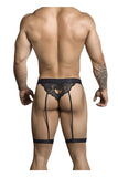 CandyMan 99310 Men's Underwear Lace Garther Thongs Color Black