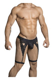 CandyMan 99310 Men's Underwear Lace Garther Thongs Color Black