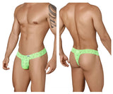 CandyMan Men's Underwear 99315 Peek a Boo Thongs Color Green