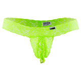 CandyMan Men's Underwear 99315 Peek a Boo Thongs Color Green