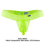 CandyMan Men's Underwear 99315 Peek a Boo Thongs Color Green