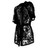 CandyMan 99322 Lace Kimono with Thong Color Black