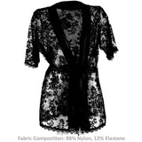 CandyMan 99322 Lace Kimono with Thong Color Black