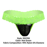 CandyMan Men's Underwear 99370X Thongs Color Hot Green