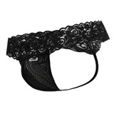 CandyMan 99370 Men's Underwear Sensual Lace Thongs Color Black