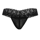 CandyMan 99370 Men's Underwear Sensual Lace Thongs Color Black