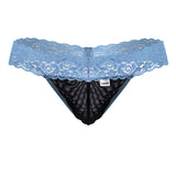 CandyMan 99370 Men's Underwear Sensual Lace Thongs Color Blue