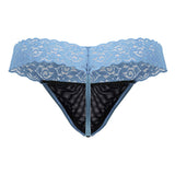 CandyMan 99370 Men's Underwear Sensual Lace Thongs Color Blue
