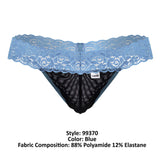 CandyMan 99370 Men's Underwear Sensual Lace Thongs Color Blue