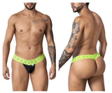 CandyMan Men's Underwear 99370 Lace Thongs Color Hot Green