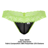 CandyMan Men's Underwear 99370 Lace Thongs Color Hot Green