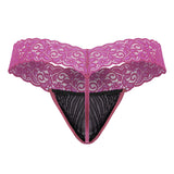 CandyMan Men's Underwear 99370 Lace Thongs Color Hot Pink