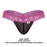 CandyMan Men's Underwear 99370 Lace Thongs Color Hot Pink
