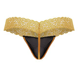 CandyMan 99370 Men's Underwear Sensual Lace Thongs Color Orange