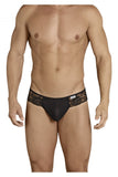CandyMan 99392 Men's Underwear Lace Mesh Thongs Color Black