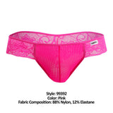 CandyMan 99392 Men's Underwear Lace Mesh Thongs Color Pink