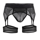 CandyMan 99403 Men's Underwear Gaterbelt Thongs Color Black Mesh