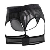 CandyMan 99403 Men's Underwear Gaterbelt Thongs Color Black Mesh