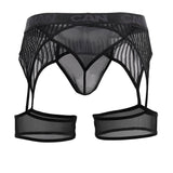 CandyMan 99403 Men's Underwear Gaterbelt Thongs Color Black Mesh