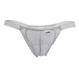 CandyMan Men's Underwear 99420 Double Lace Thongs Color Gray