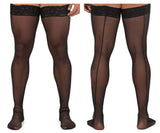 CandyMan 99533 Men's Mesh Thigh Highs Color Black