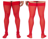 CandyMan 99533 Men's Mesh Thigh Highs Color Red