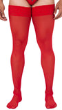 CandyMan 99533 Men's Mesh Thigh Highs Color Red